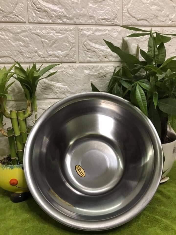 Bát inox rửa mặt 22 cm cho spa