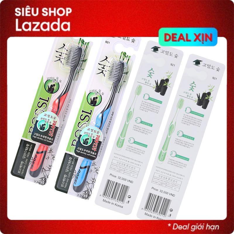 Set 10 Bàn Chải Đánh Răng than tre hoạt tính chống vi khuẩn