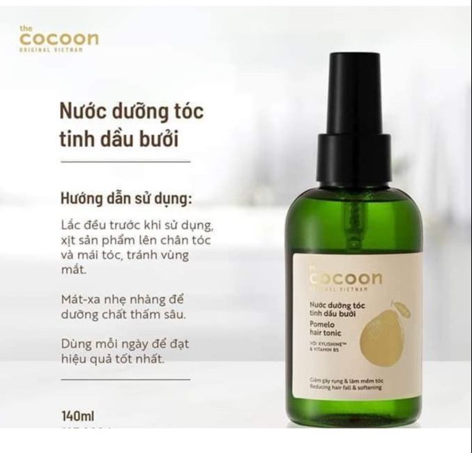 Xịt dưỡng tóc tinh dầu vỏ bưởi Pomelo Cocoon 140ml ( Full - Chiết )