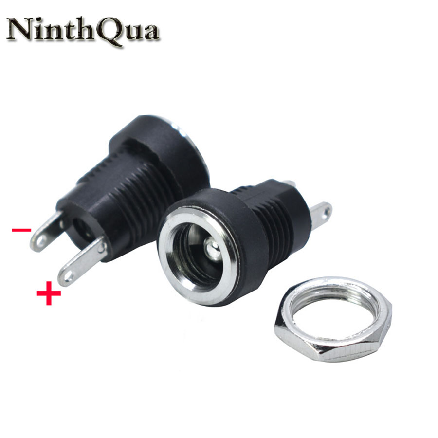 2/5/10pcs%205.5%20X%202.1/5.5x2.5mm%20Dc%20Power%20Jack%20Socket%20Supply%20Female%20Panel%20Mount%20Connector%20Plug%20Adapter%202%20Terminal%20Type%20Dc%20Connector%20-%20Image%204