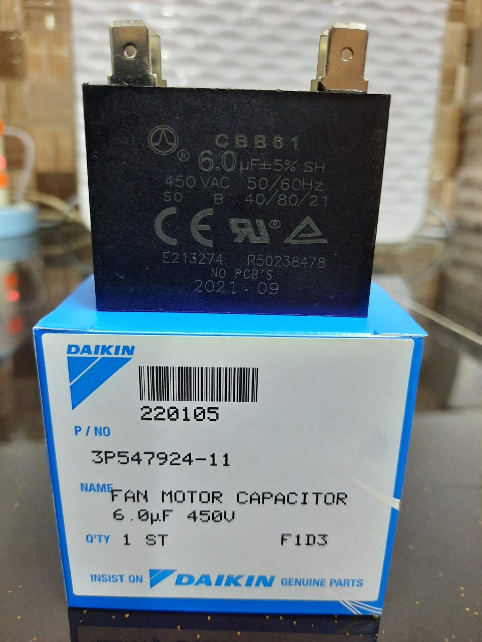 [Original DAIKIN] FAN MOTOR CAPACITOR Lazada