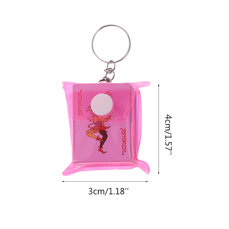 【Beiver Jewelry Store】Funny Mini Playing Card Keychain Paper Craft Gift Solitaire Prank Fun Small Board Game Toy for Creative G. 