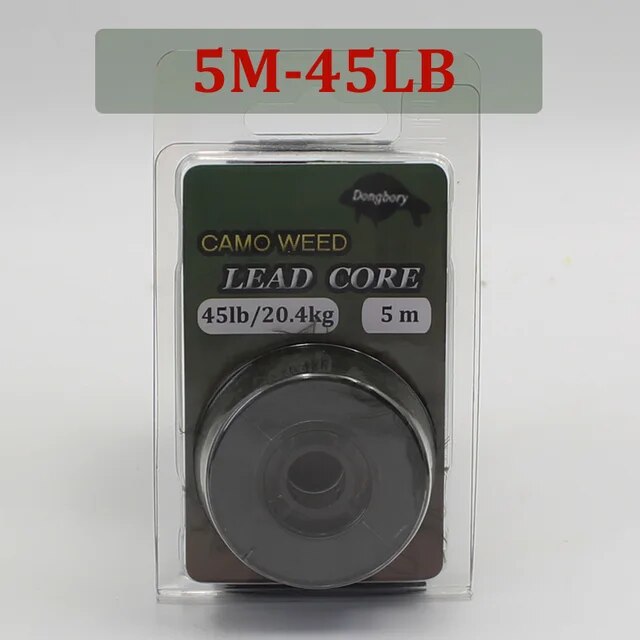 5m Carp Leadcore 35lb 45lb Camo Green Leader Lead Core Carp Rig Line Braided Tackle Fishing Accessories