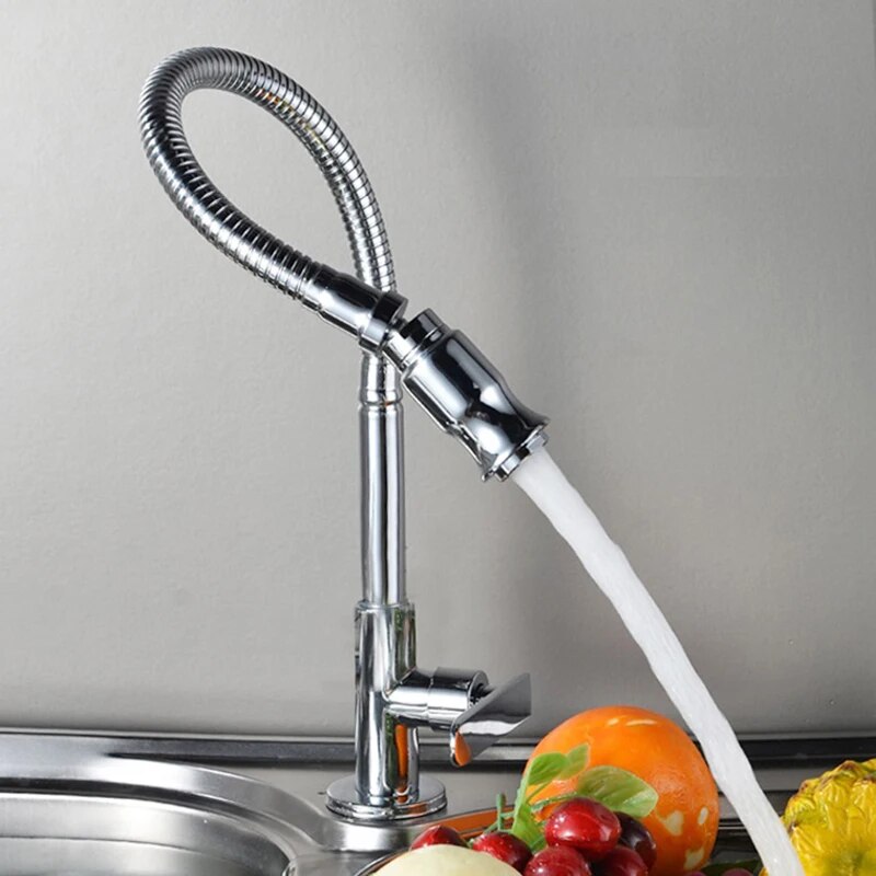 Solid Brass Kitchen Faucet Wall Mounted Chrome Kitchen Sink Faucet Kitchen Tap Single Cold Water Tap Torneira Cozinha De Parede Hot 2023