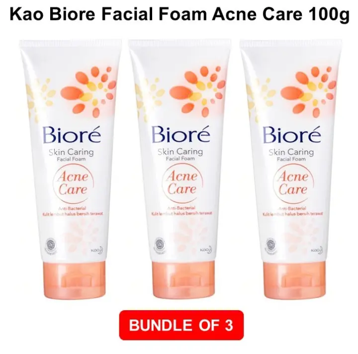 biore skin caring facial foam acne care