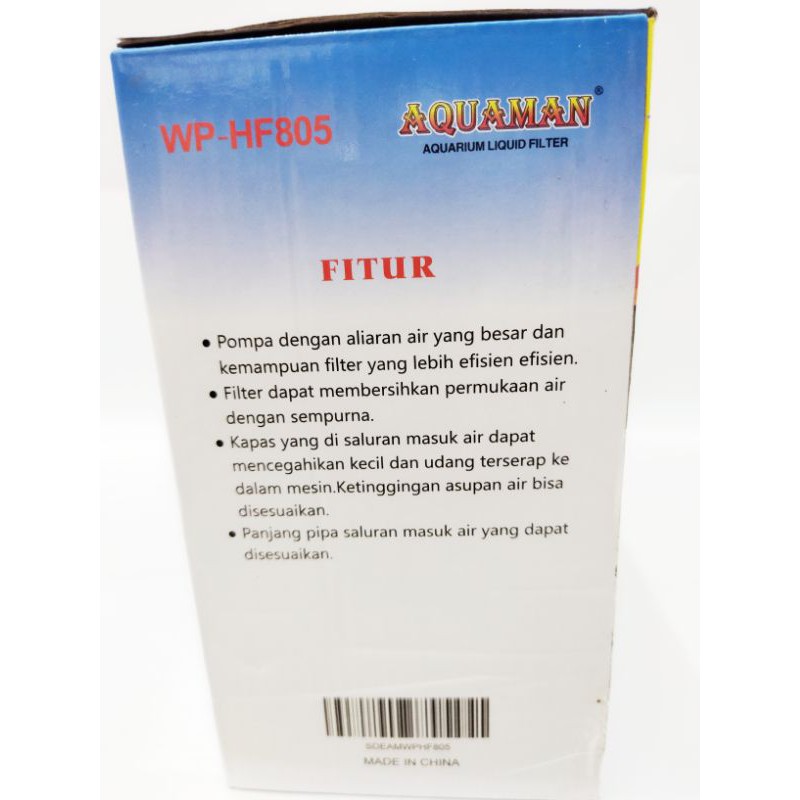 Pompa aquarium filter gantung hanging filter AQUAMAN WP HF 805