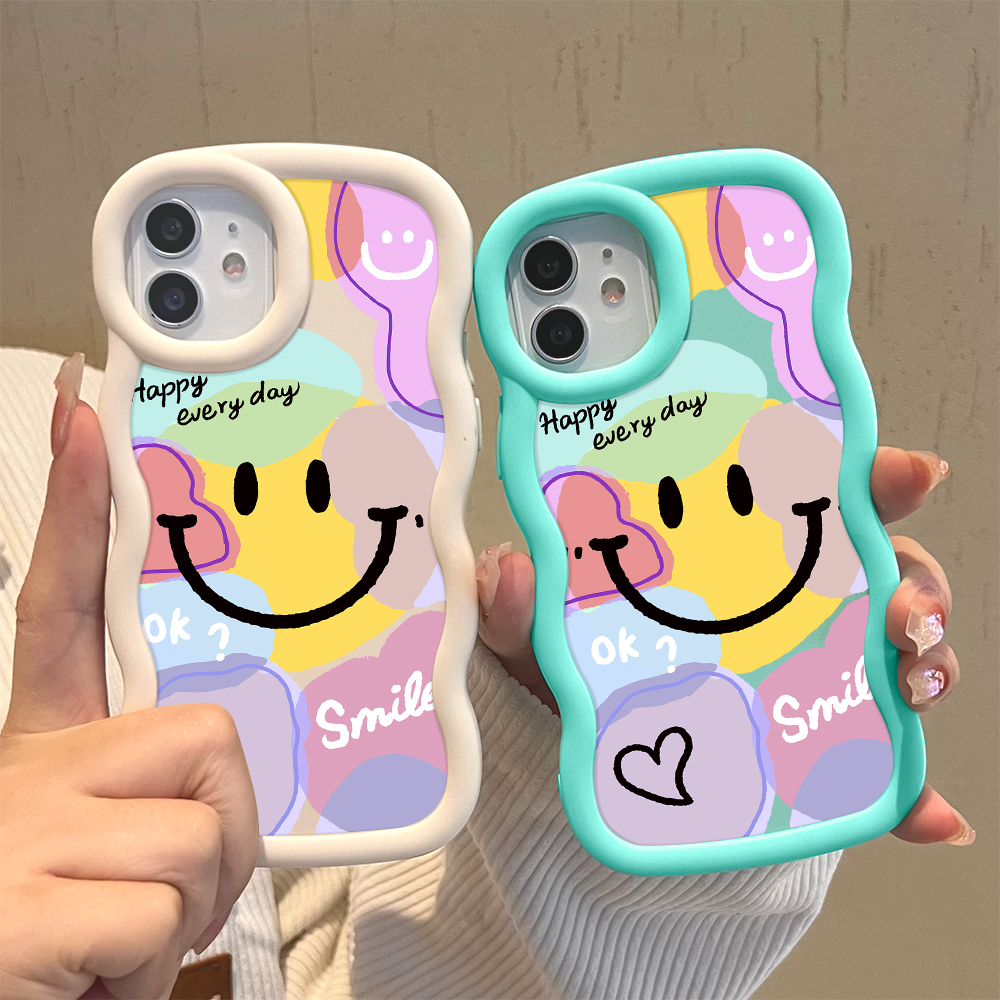 AMORVOR for Infinix Hot 40 Pro Tecno Spark 20 Pro Back Cover Smile Color Graffiti Pattern Luxury Phone Case Macaron Wave Soft Silicone Mobile Cover. 