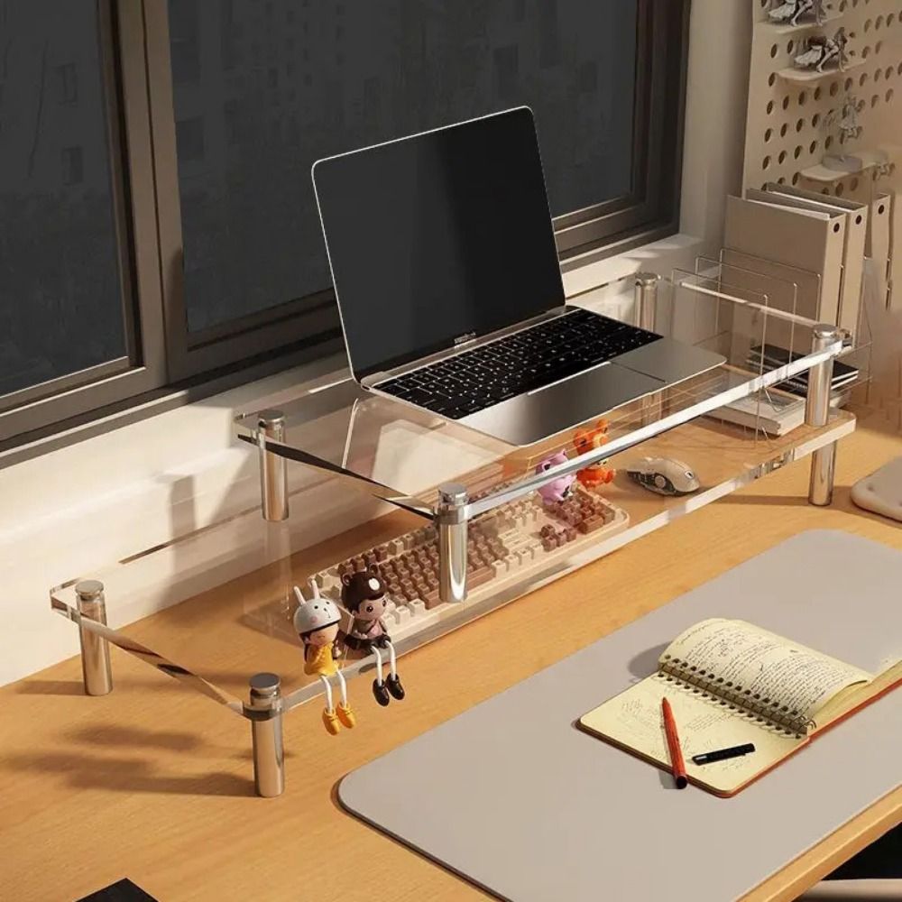 High Quality Space-Saving Acrylic Computer Stand Stainless Steel Foot ...