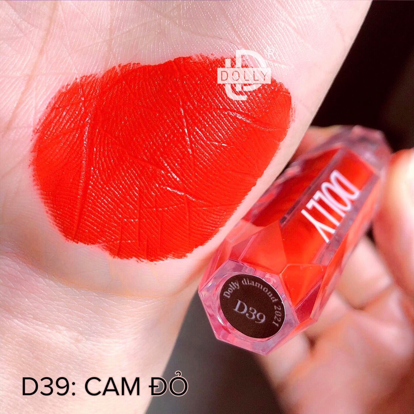 Son kem lì siêu mịn môi DOLLY DIAMOND [Màu Cam đỏ]