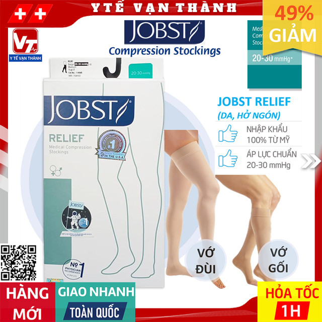 ✅ Vớ Y Khoa Chân JOBST Relief (Da, Hở Ngón) | Tất Suy Giãn Tĩnh Mạch -VT0041 - Y Tế Vạn Thành