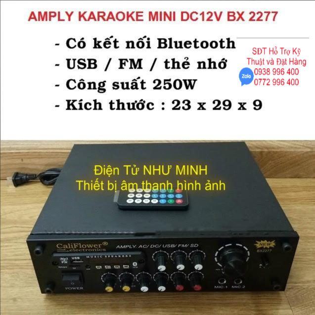 Ampli Cali BX-2277 Nguồn 12v/220v