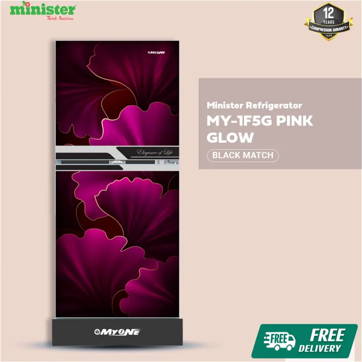 MYONE MY-1F5G Refrigerator PINK GLOW BLACK MATCH-165 with Free Delivery