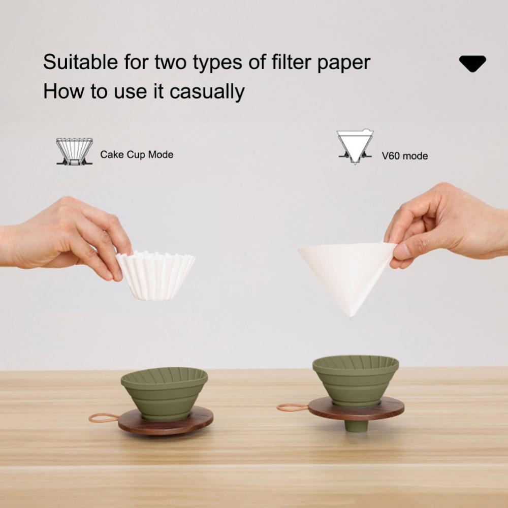 Xách Tay Có Thể Gập Lại phin cà phê Thực Phẩm Cấp Silicone cà phê tái sử dụng phin cà phê Phụ Kiện Bộ lọc Cho cốc đựng bánh giấy lọc