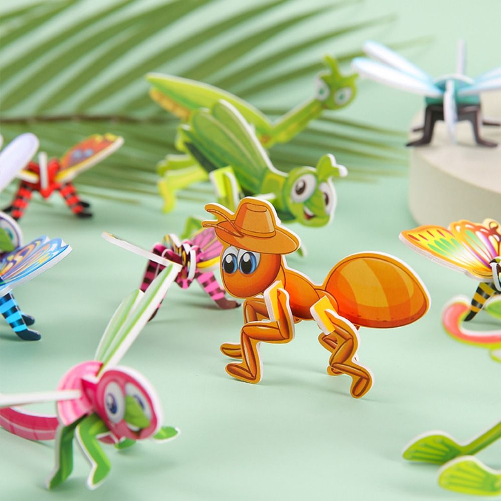 10pcs Educational Toys Funny Insect Paper Jigsaw Puzzles Cognition ...