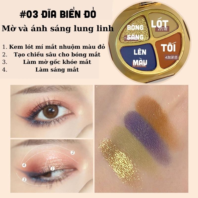Phấn mắt nội địa trung Maffick MF227 4 ô màu hổ phách