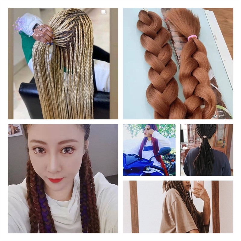 Falling Down 82Inch 165g Xpression Braids Hair Extension Expression Twist Jumbo Braid Long Pre Stretched Crochet Braiding Hair for Women