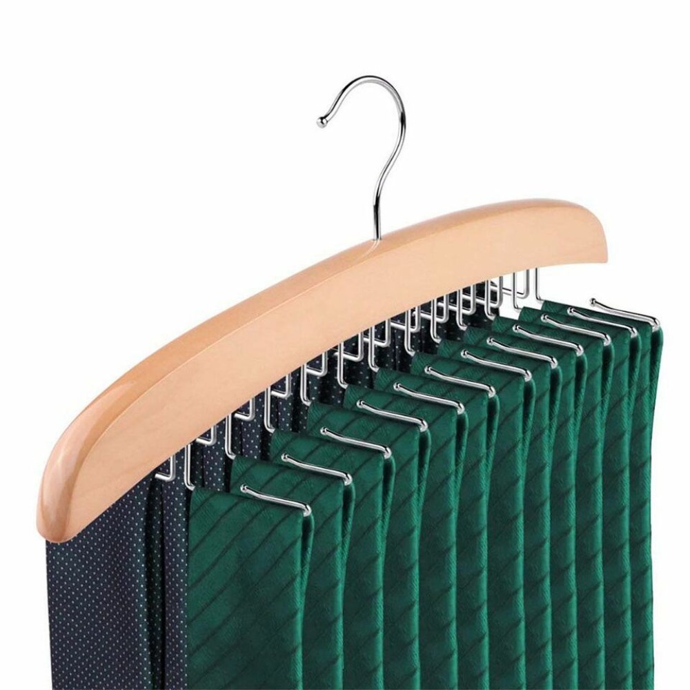 CHARDRUSHRU Multi-Function Rack Organizer with 24 Hooks Save Much Space Necktie Tie Hanger Belt Holder