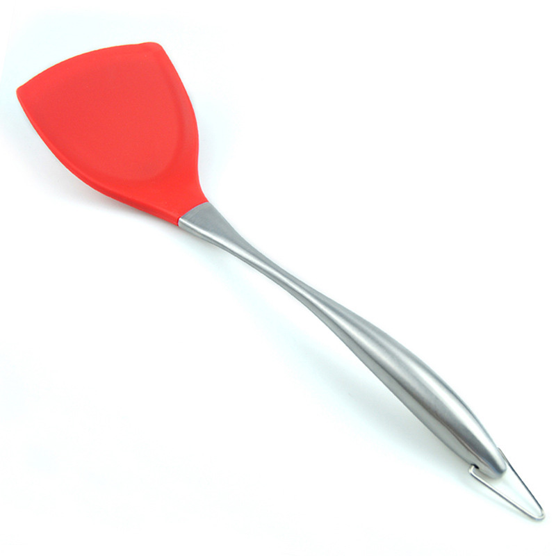 Kitchen tools Thickened silicone non-stick pan spatula Hollow handle stir-fry spatula Stainless steel spatula