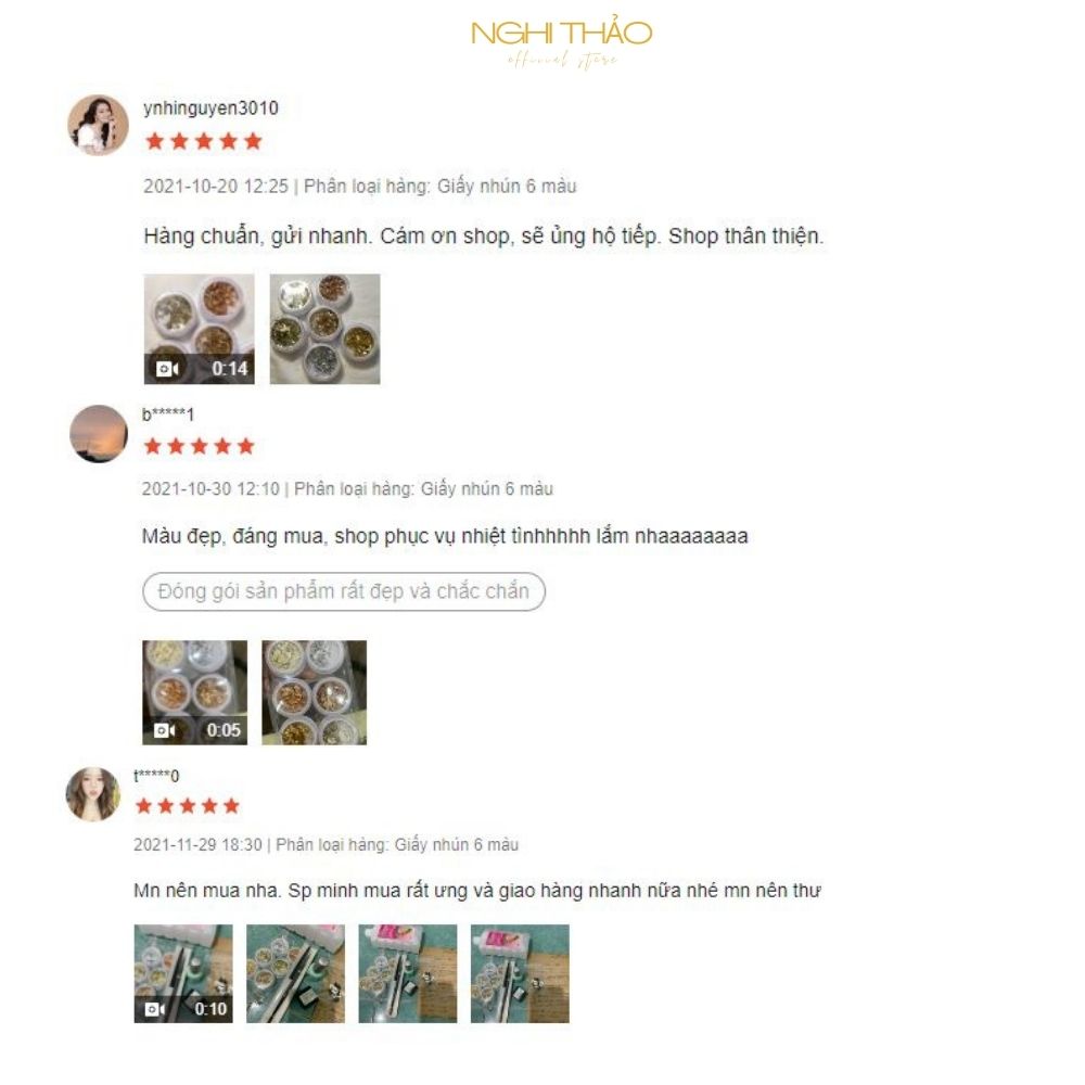 Giấy nhún nail 6 màu trang trí móng