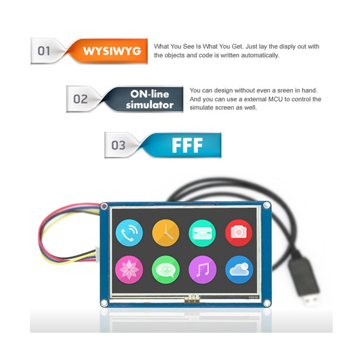 Display HMI NX3224T024 2.4 Inch Man-Machine Interface HMI Resistance Display Enhanced Series