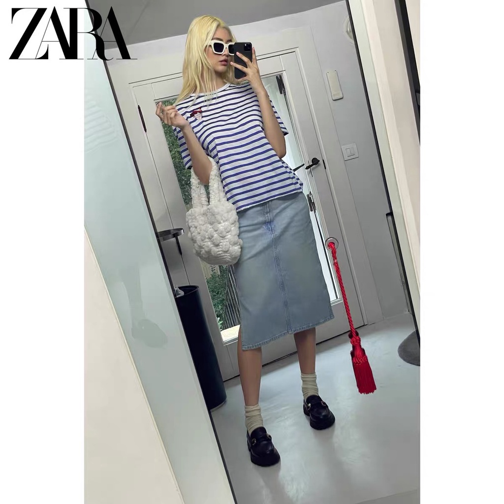 Váy midi denim TRF Nữ Mới Mùa Hè ZARA