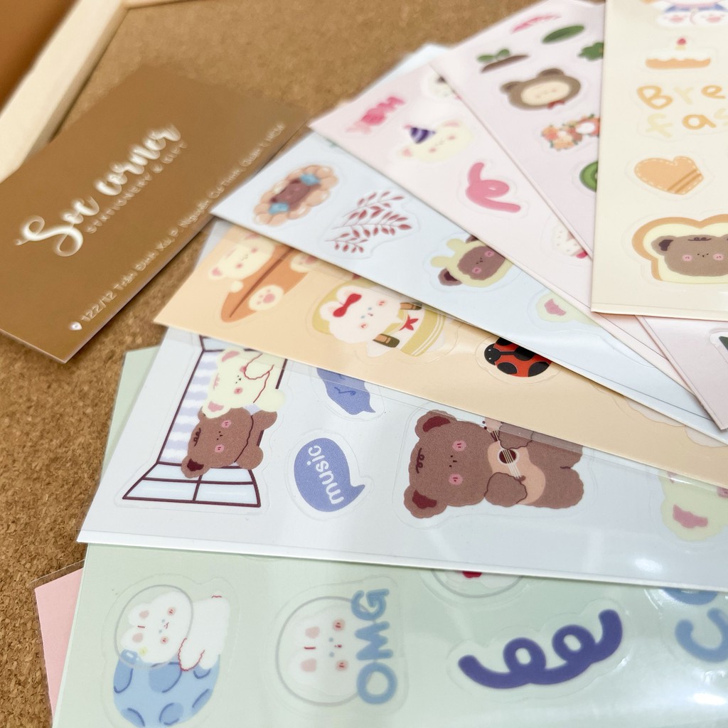 Sticker Gấu bông trang trí Happy Bear