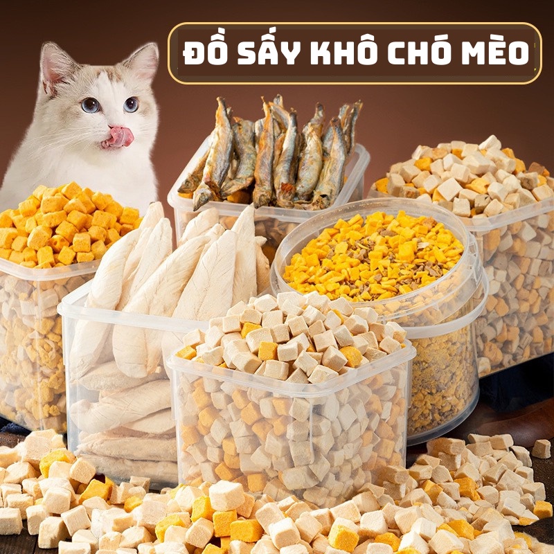 [Túi 100gr] Thịt cá sấy khô cho chó mèo - Nhiều loại  - NôngTrạiThúCưng.com