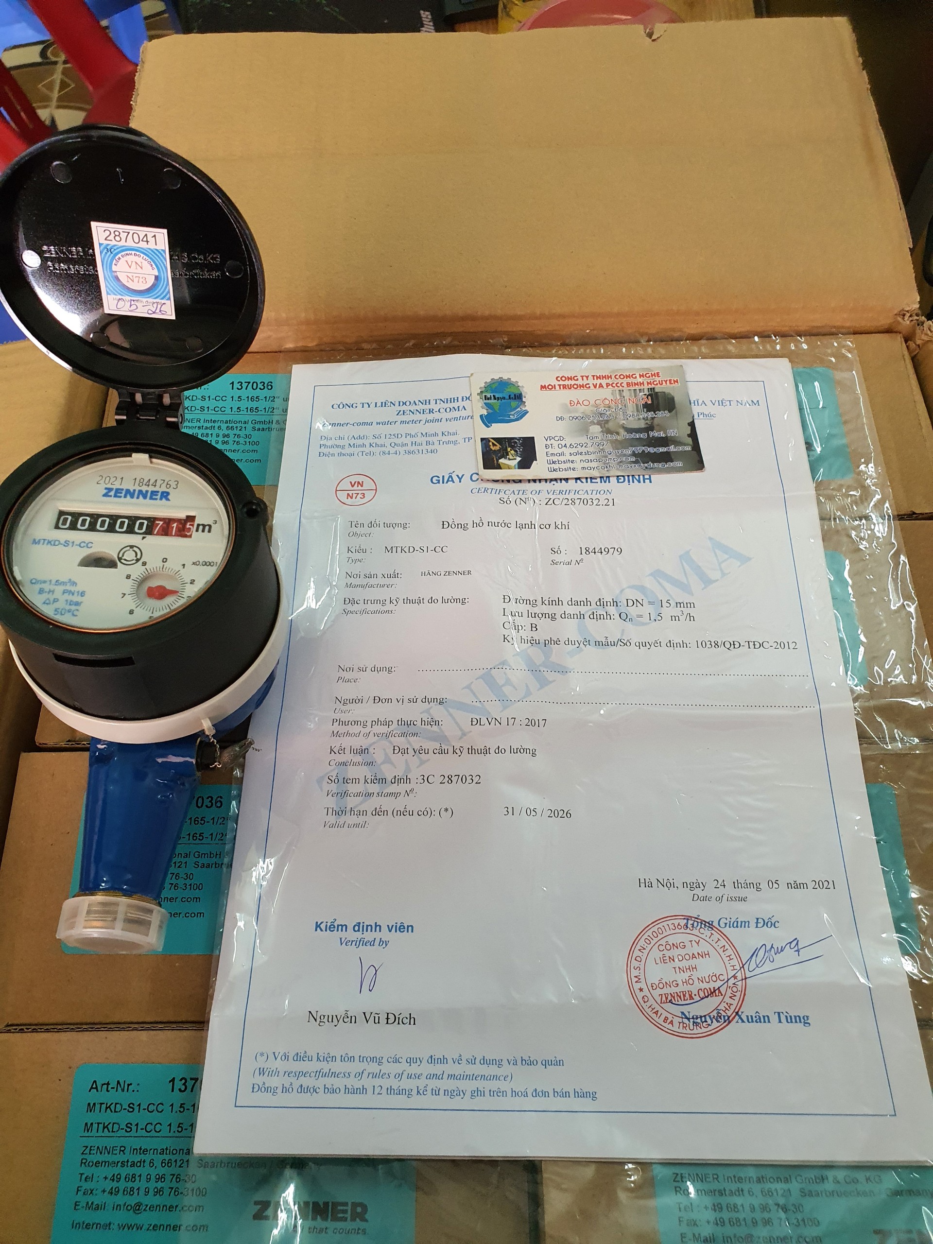 Đồng hồ đo nước ZENNER, MTKD-S1 CC Qn1,5 DN15