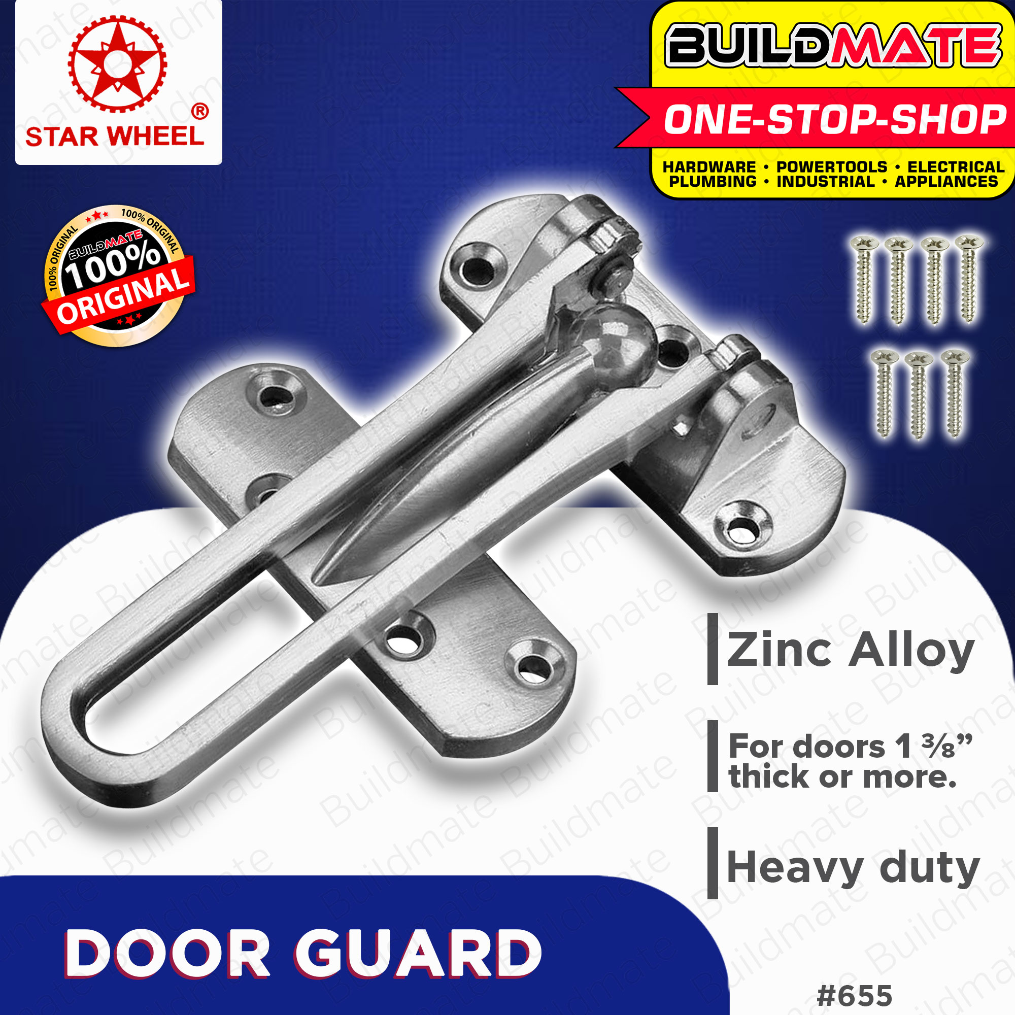 STAR WHEEL Anti Theft Security Door Guard Lock 655 CP 100 ORIGINAL