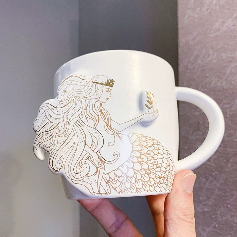 Startbuck Official Store Starbuck Mug New Starbuck Cup Limited Edition 50th Anniversary Embossed Ceramic Mug Coffee Cup Teacup Gift Box Starbuck Gift Set