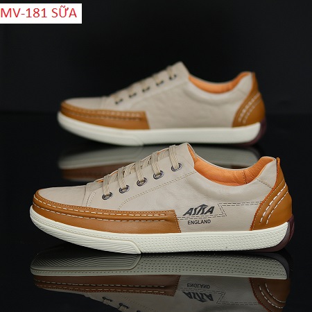 giầy asisa da bò thật mã MV-181 màu sữa
