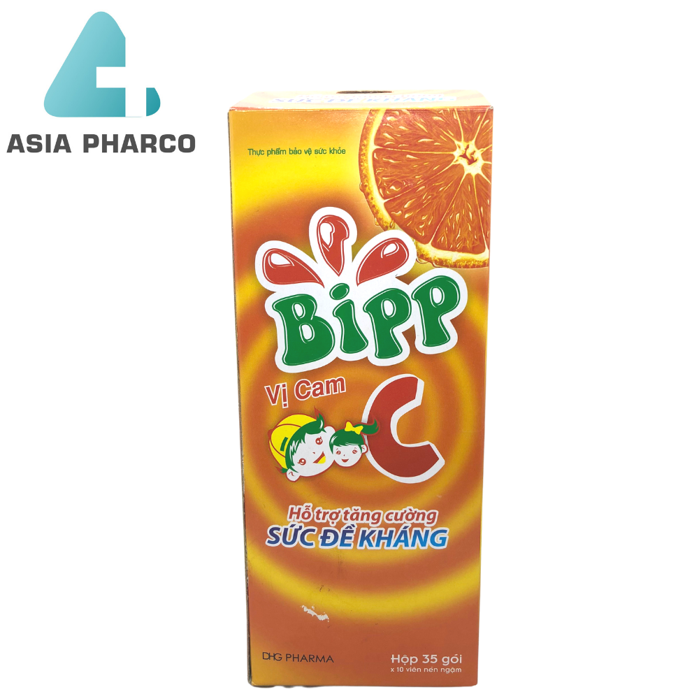 Kẹo ngậm Bipp C vị cam, bổ sung vitamin C tăng sức đề kháng, thơm miệng