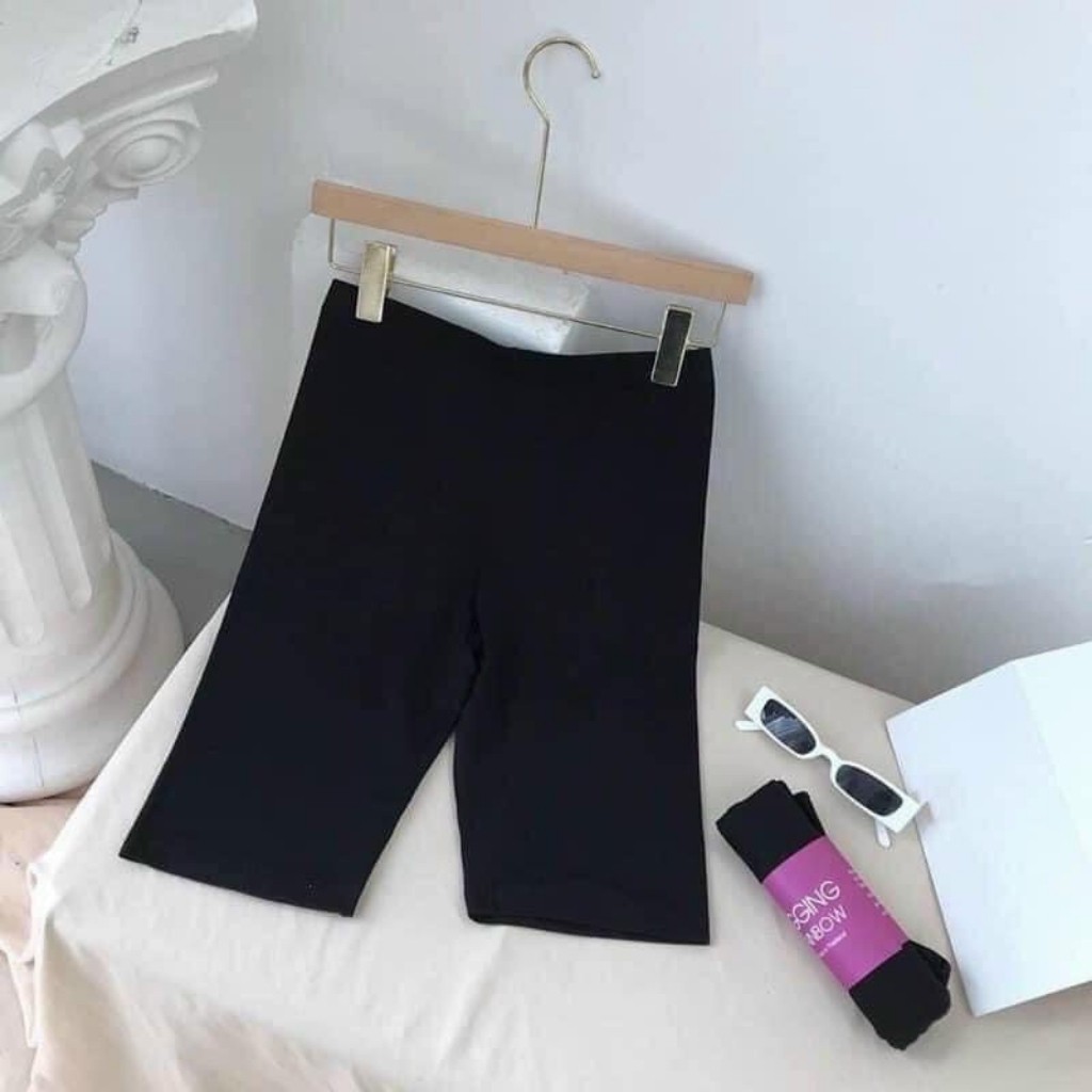 Quần legging ngố nâng mông co dãn 4 chiều, quần biker lửng nữ
