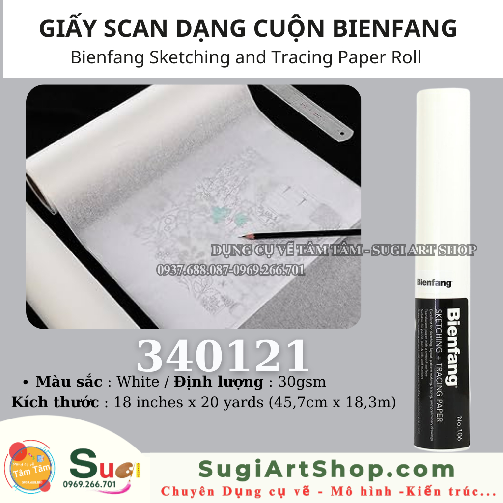 Cuộn giấy Scan Bienfang sketching and tracing