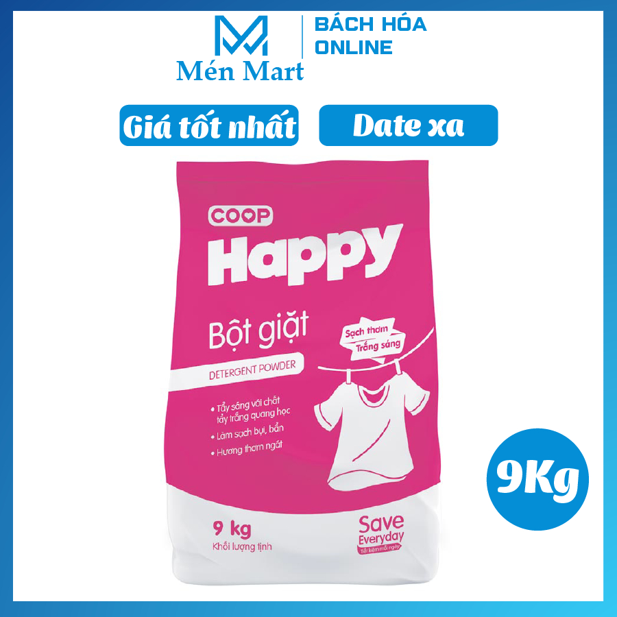 Bột giặt sạch thơm Coop Happy 9kg