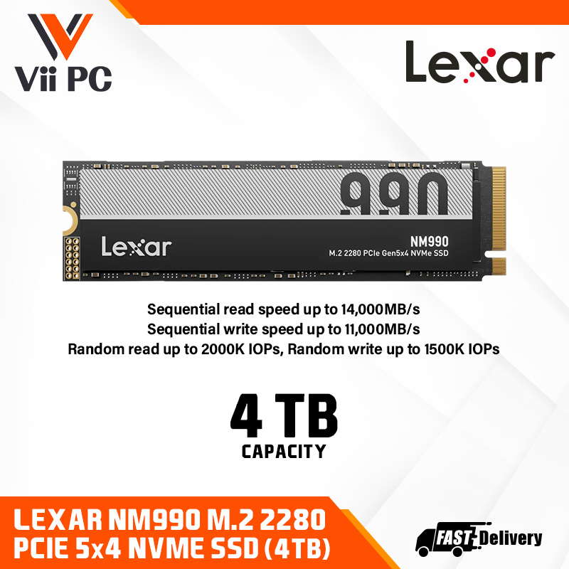 Lexar NM790 / NM990 1TB or 2TB or 4TB SSD, M.2 2280 PCIe Gen4