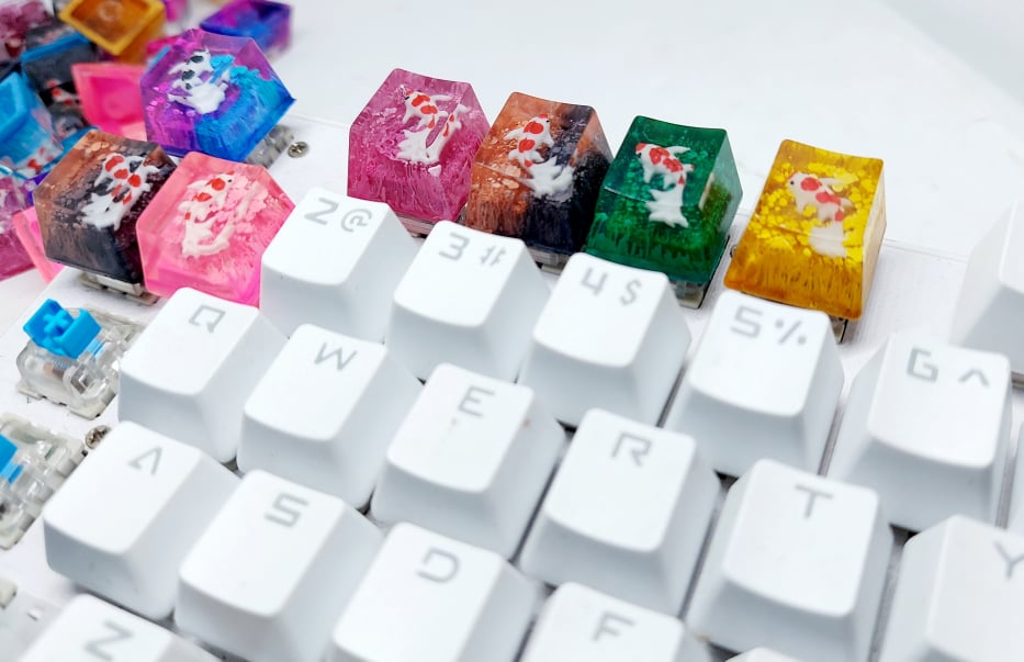 [HCM]Keycap cá koi sắc màu trang trí bàn phím cơ gaming.
