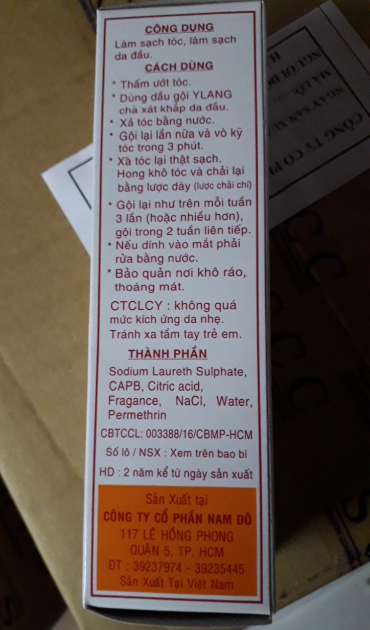 Dầu Gội Đầu Y LANG Chí (Chấy) 100ML