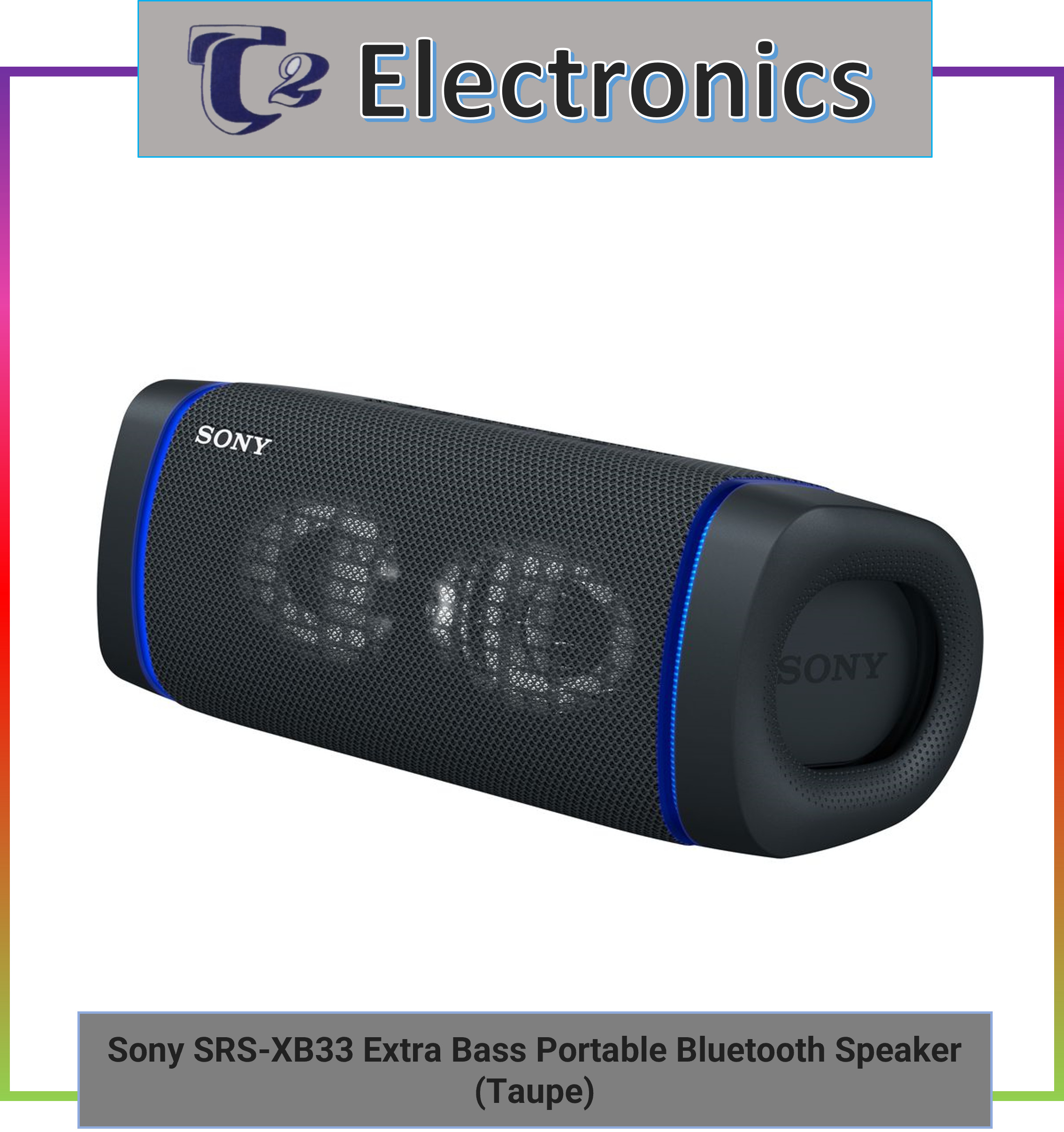 Sony SRS-XB33 Extra Bass Portable Bluetooth Speaker T2