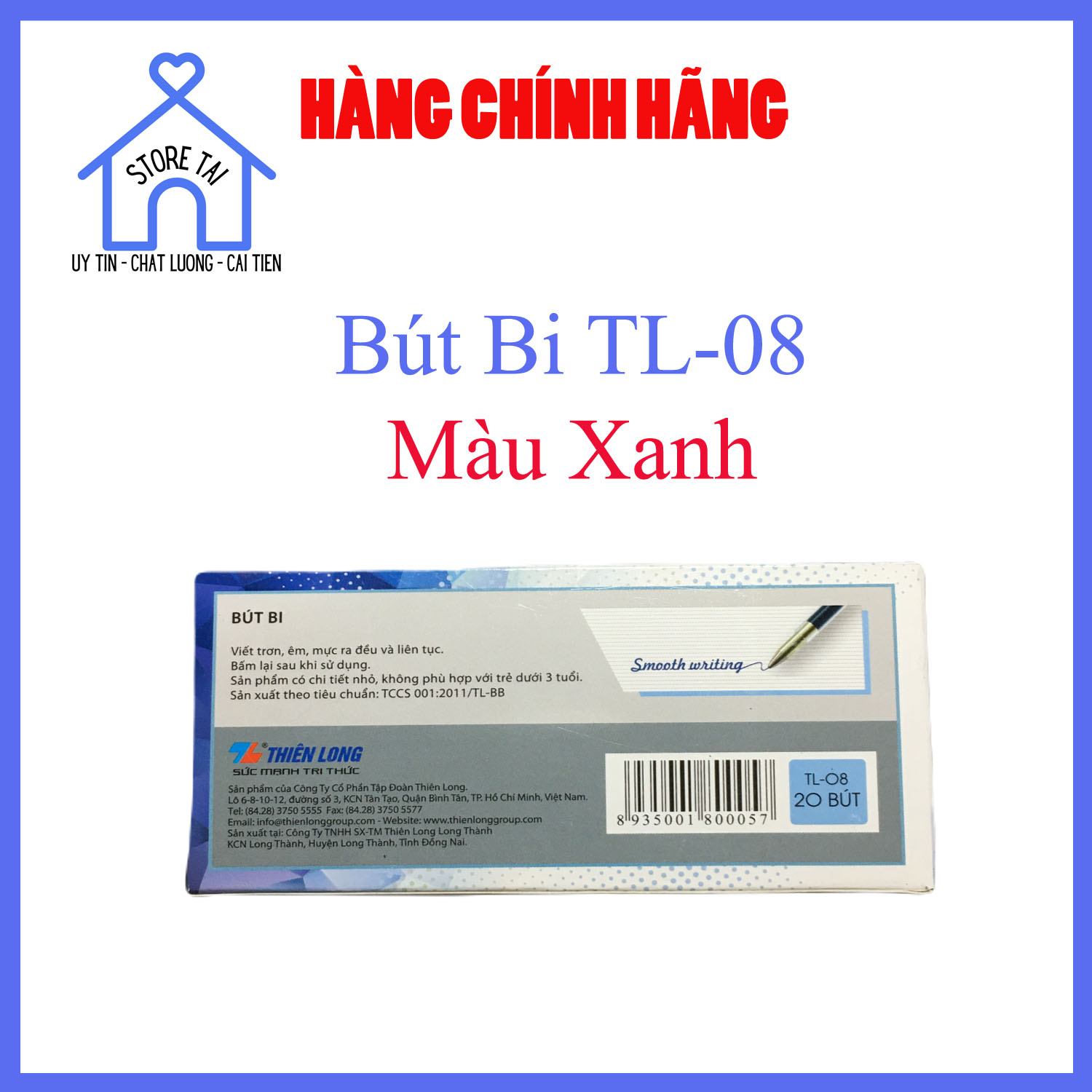 Bút Bi TL-08 Combo 5 cây, 20 Cây - STORE TÀI LƯ