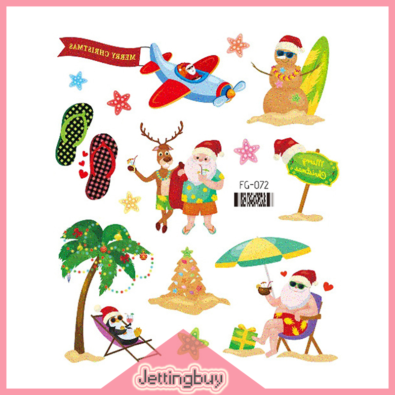 Flash Sale Christmas Temporary Face Flash Tattoo Sticker Children Cute Cartoon Facial Makeup Festival Party Decor Sticker Sweet Elk Blusher