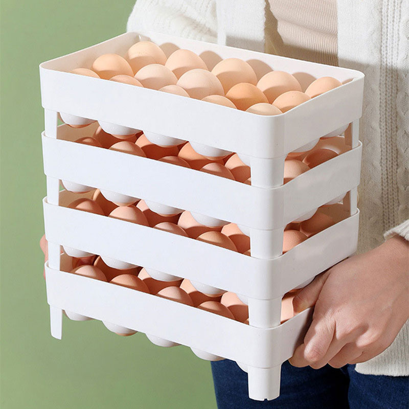 KS Food grade refrigerator egg storage box, household multi-layer stackable egg rack, kitchen specific egg tray