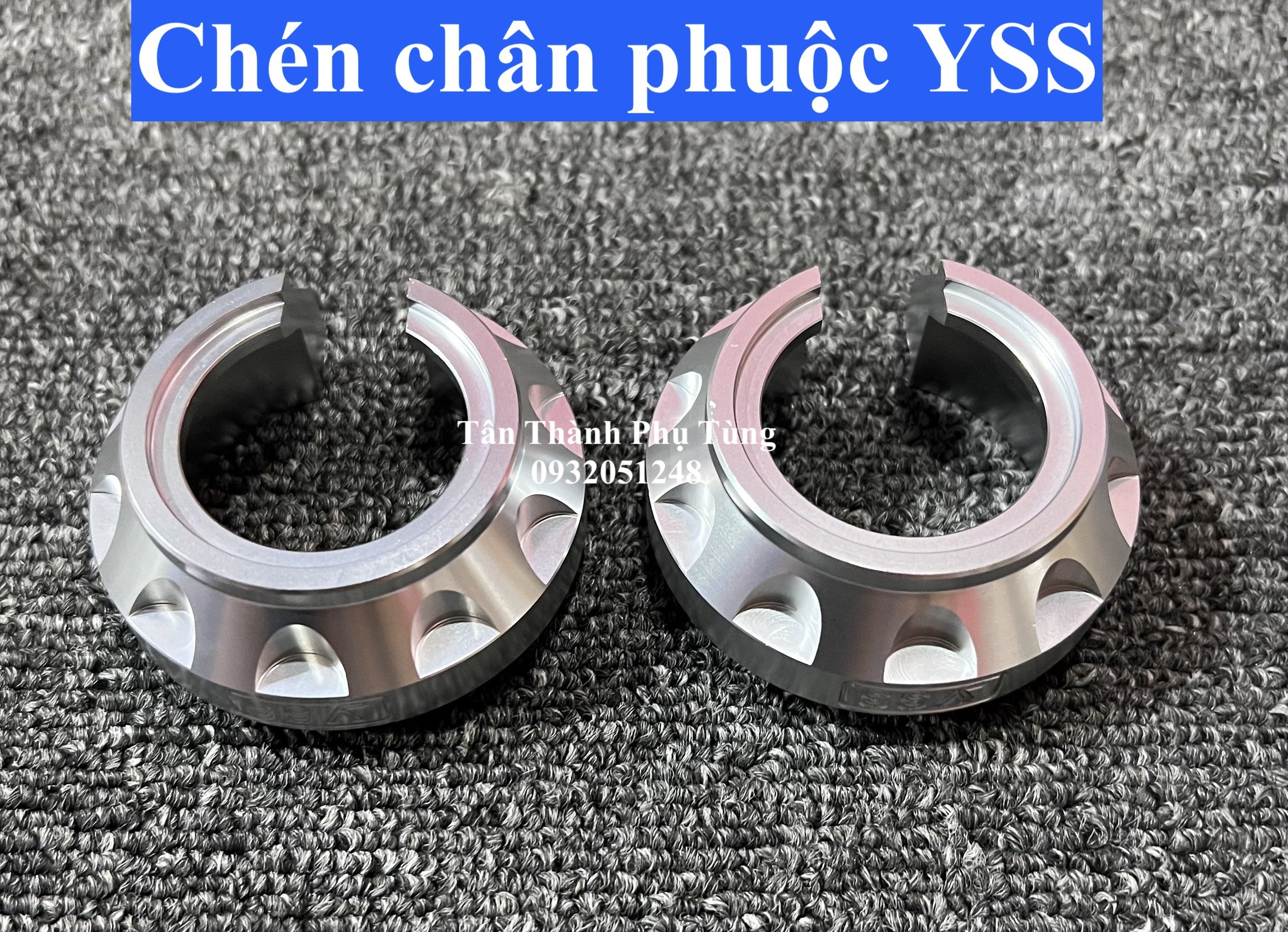 Chén chân phuộc cnc khắc chữ yss - 1 cặp