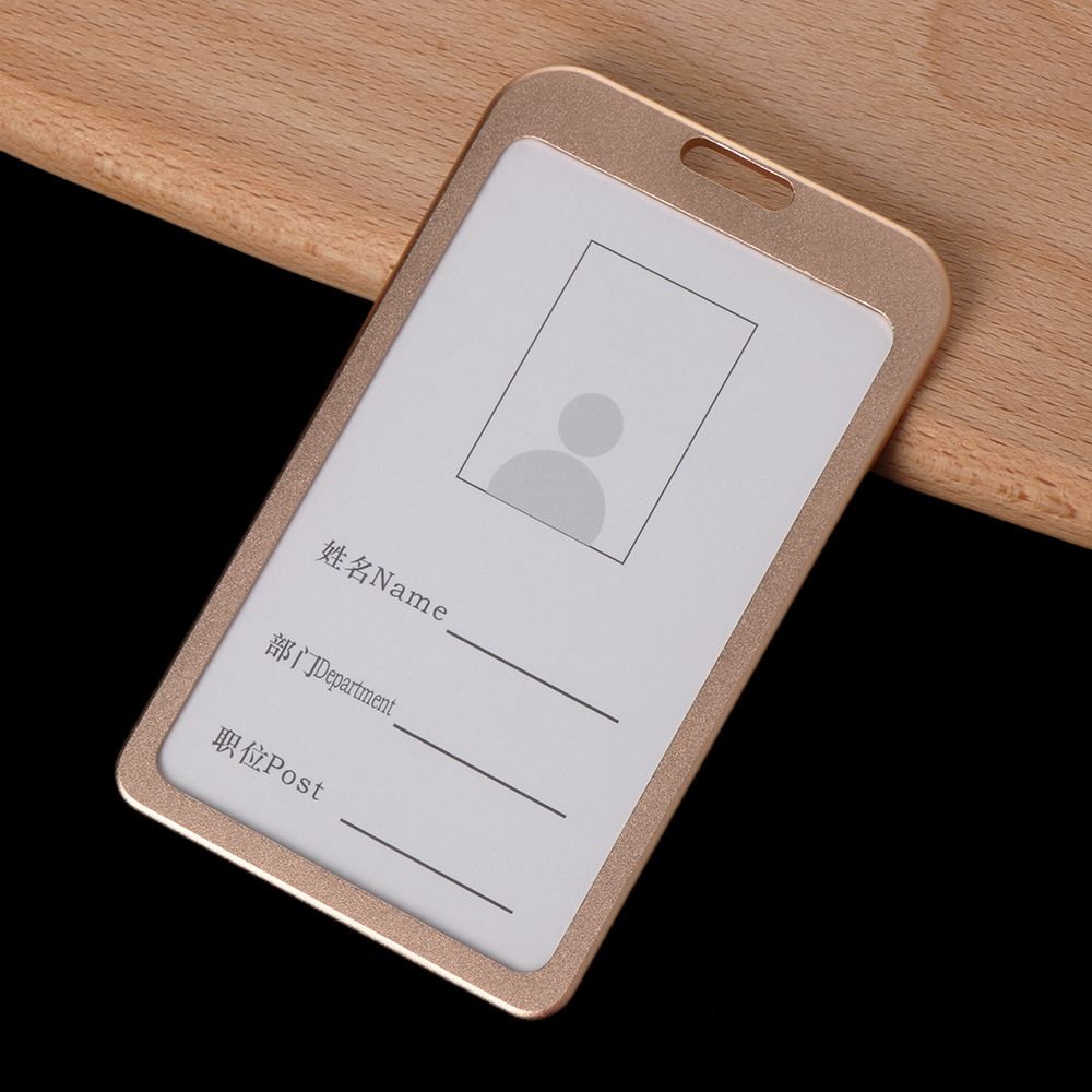 Alloy Employee Name Company Certificate Cover Security Business ID Card Holder Pass Tag Work Badge with Lanyard