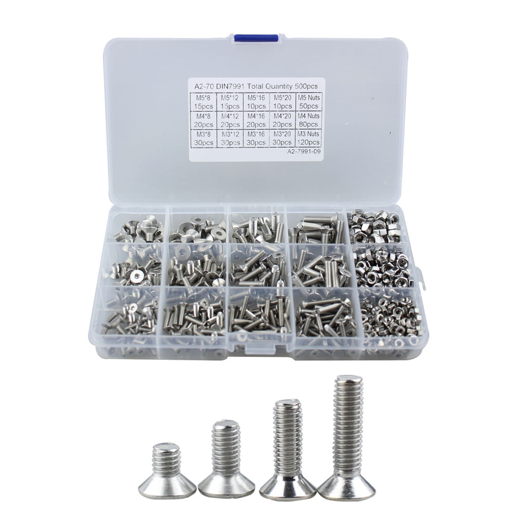 M3 M4 M5 Hex Button Socket Head Cap Screw Nut Hexagon Metric Thread Machine Bolt Assortment Kit Set 304 Stainless Steel