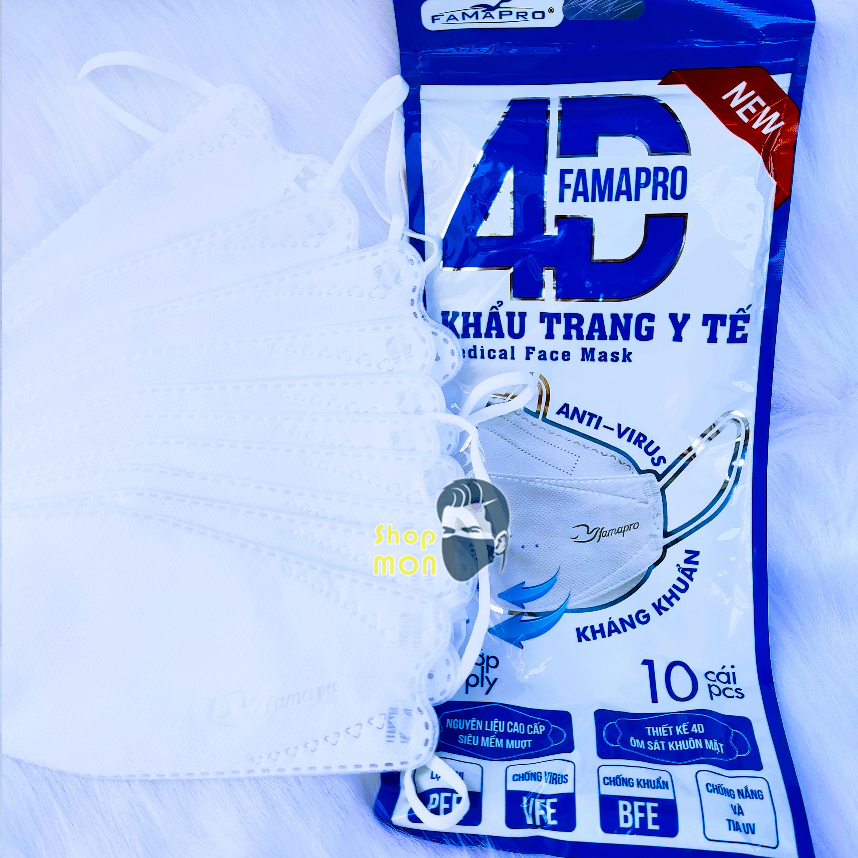 COMBO 100cái  KHẨU TRANG 4D FAMAPRO
