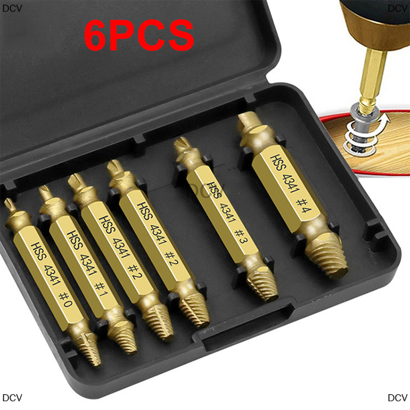 DCV Bộ 6 mũi khoan vặn vít bị hư hỏng dụng cụ tháo bu lông vít bị hỏng
