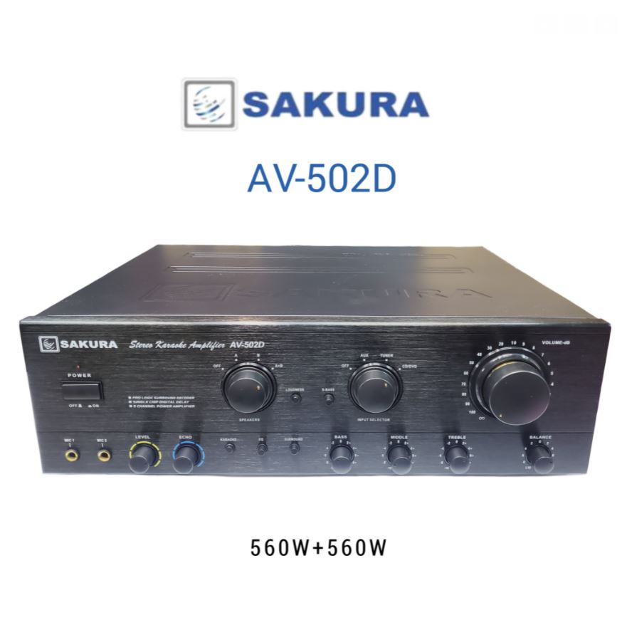 SAKURA AV502D STEREO KARAOKE AMPLIFIER 560W+560W (ORIGINAL) Lazada PH