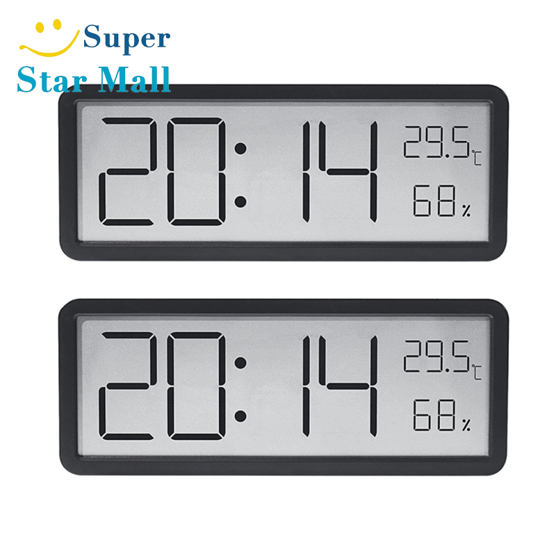 Digital Alarm Clock LCD Display Multifunctional Temperature Humidity Alarm Clock Ultra Thin Electronic Clock