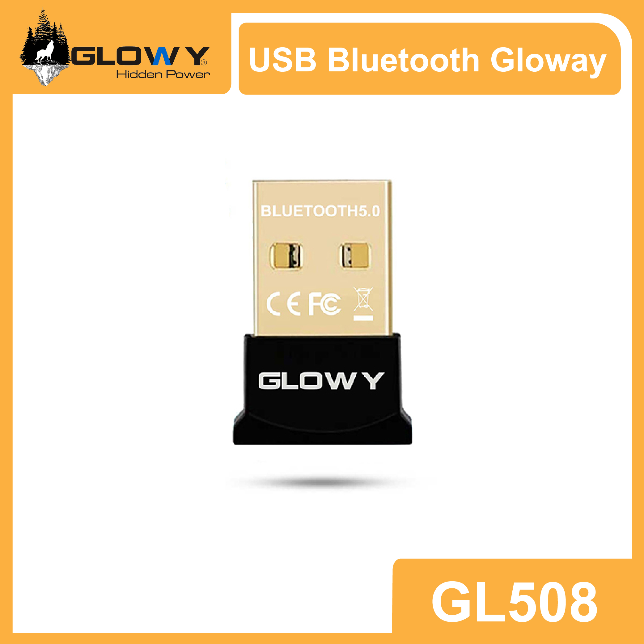 Bộ thu Bluetooth 5.0 _ USB Bluetooth Gloway GL508 _ Bảo hành trọn đời